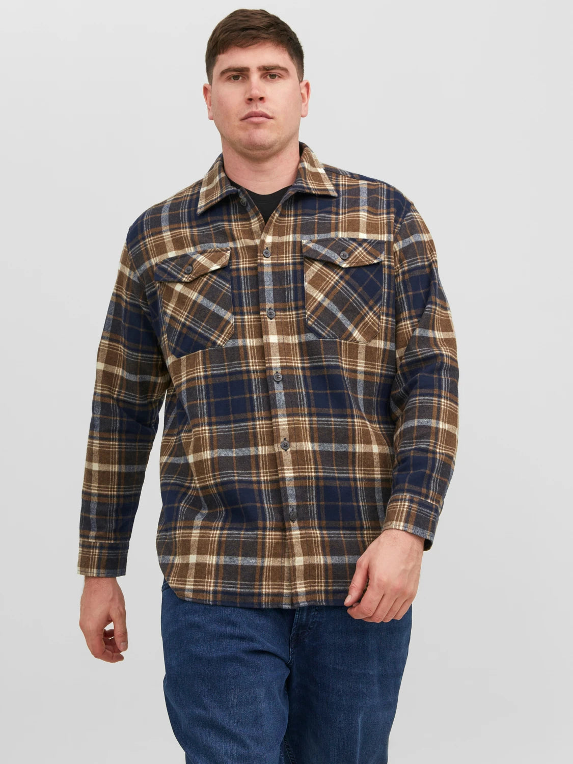 Eddie Check Overshirt LS - Otter