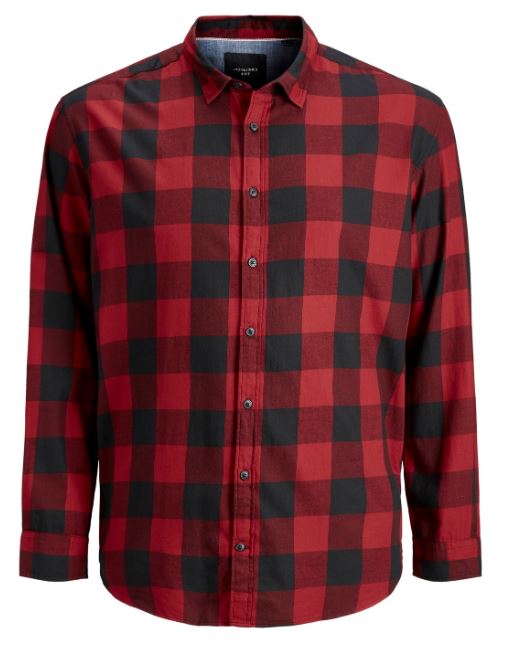 Gingham Twill Shirt Brick Red