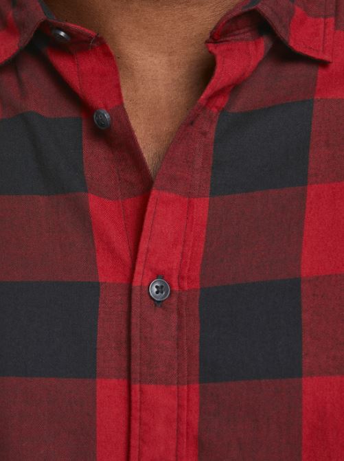 Gingham Twill Shirt Brick Red